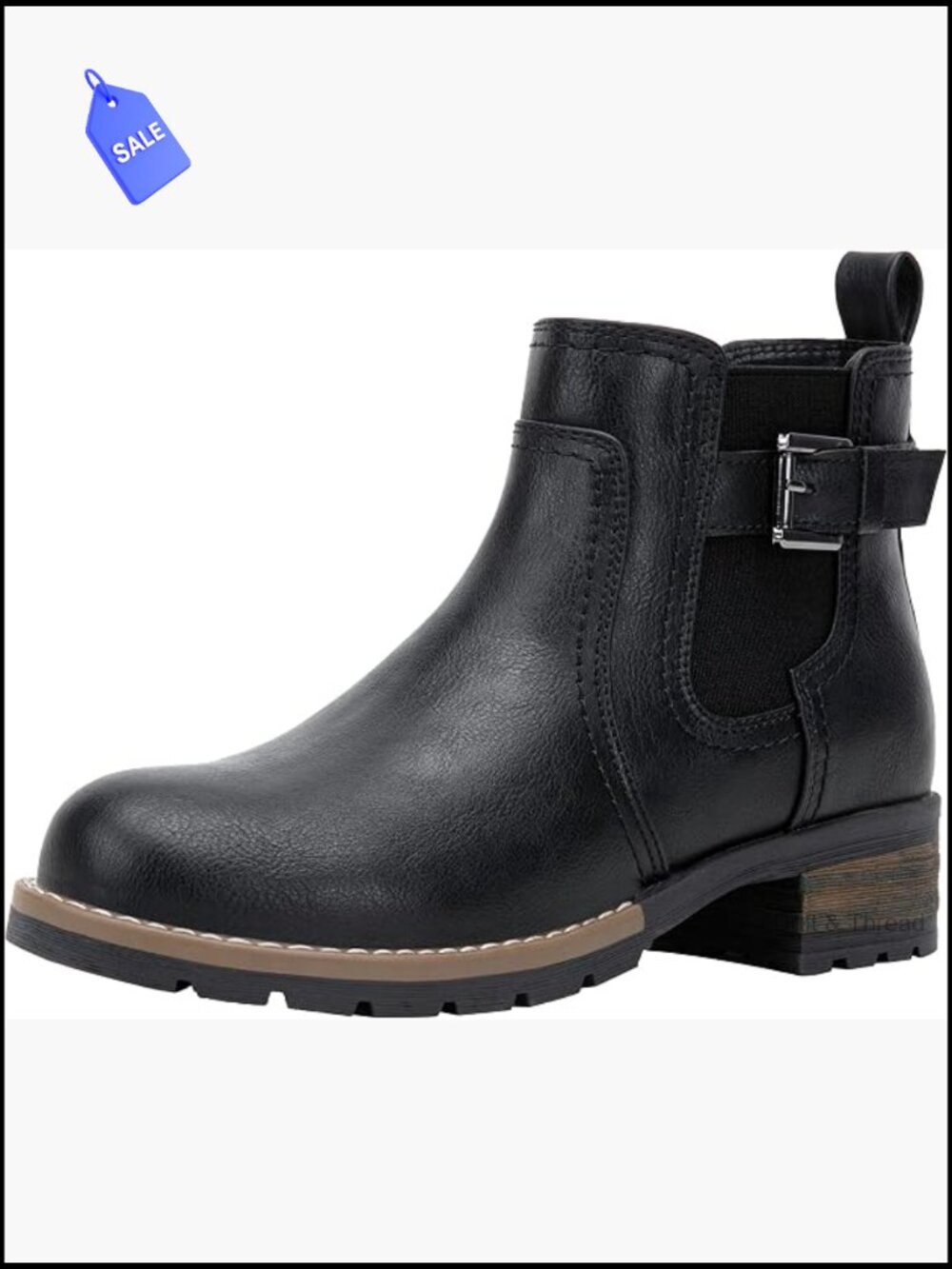 Women's Chelsea Ankle Boots Low Heel Side Zip Round Toe Block Heel